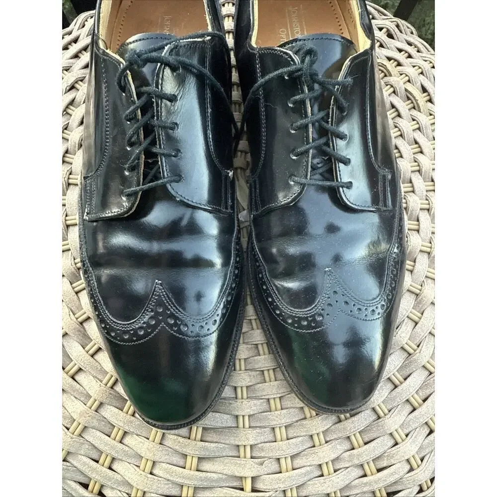 Johnston & Murphy Men’s Black Leather Oxford Dress Shoes Size 10 D Optima